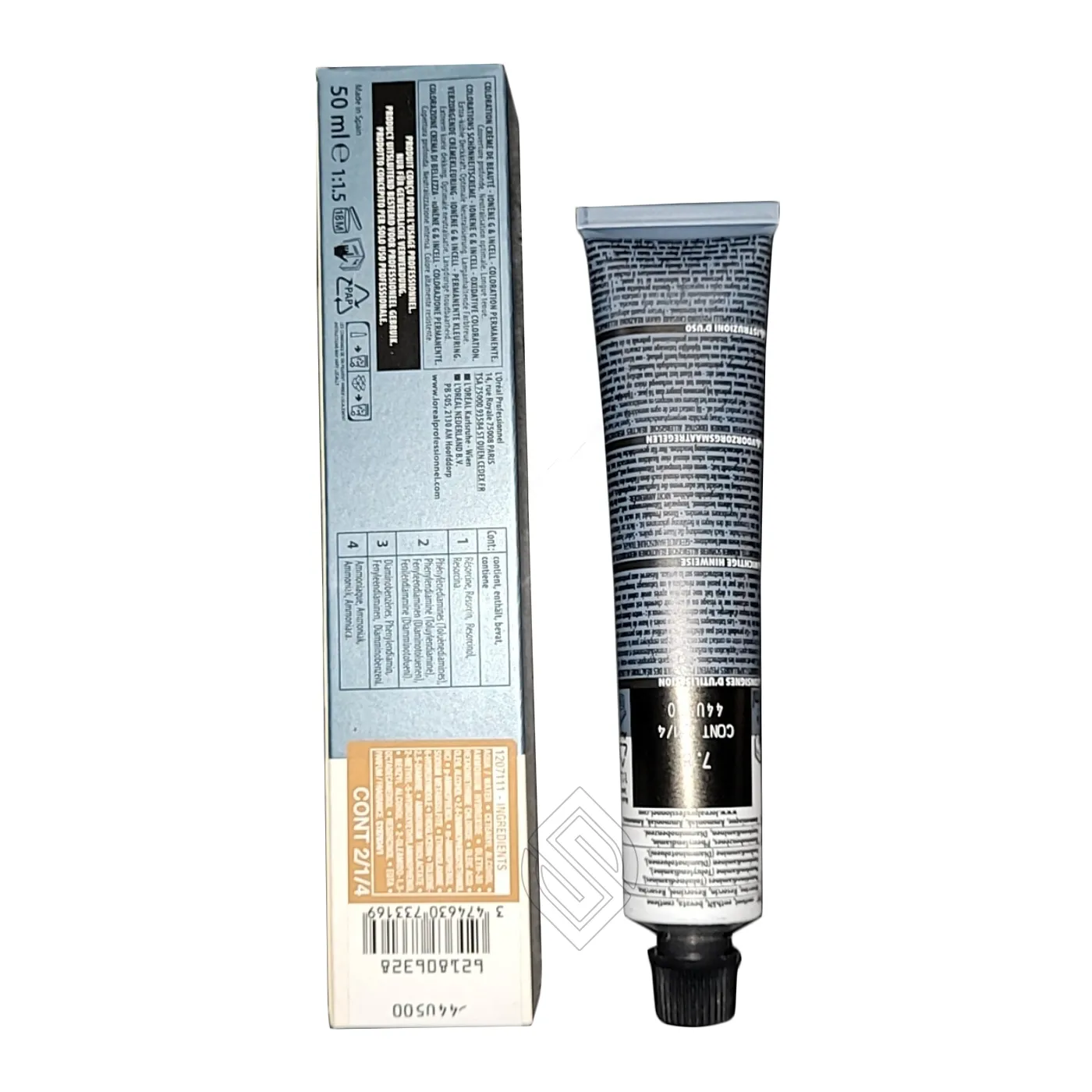 Loreal Professionnel Paris Majirel Cool Cover #7.18 Ash Mocha Blonde Ionene G Incell Permanent Hair Color Euro=7.18/7BM 1.7 Ounce 50 Milliliters | SellerSpree