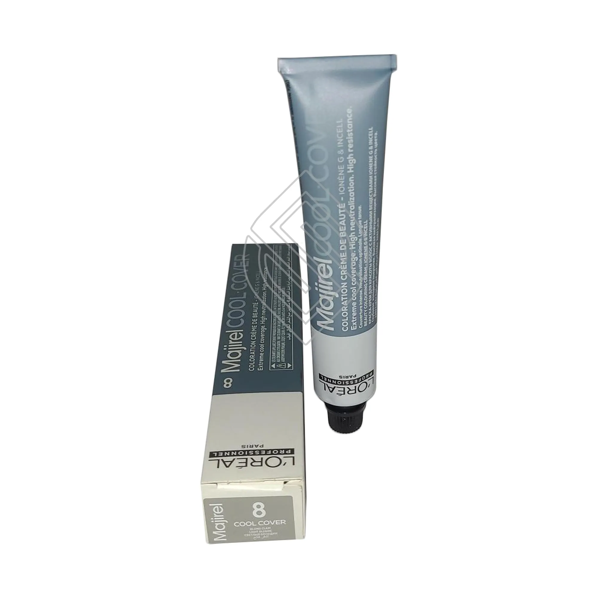 Loreal Professionnel Paris Majirel Cool Cover #8 Light Blonde Ionene G Incell Permanent Hair Color Euro-Pack-For-8/8N 1.7 Ounce 50 Milliliters | SellerSpree