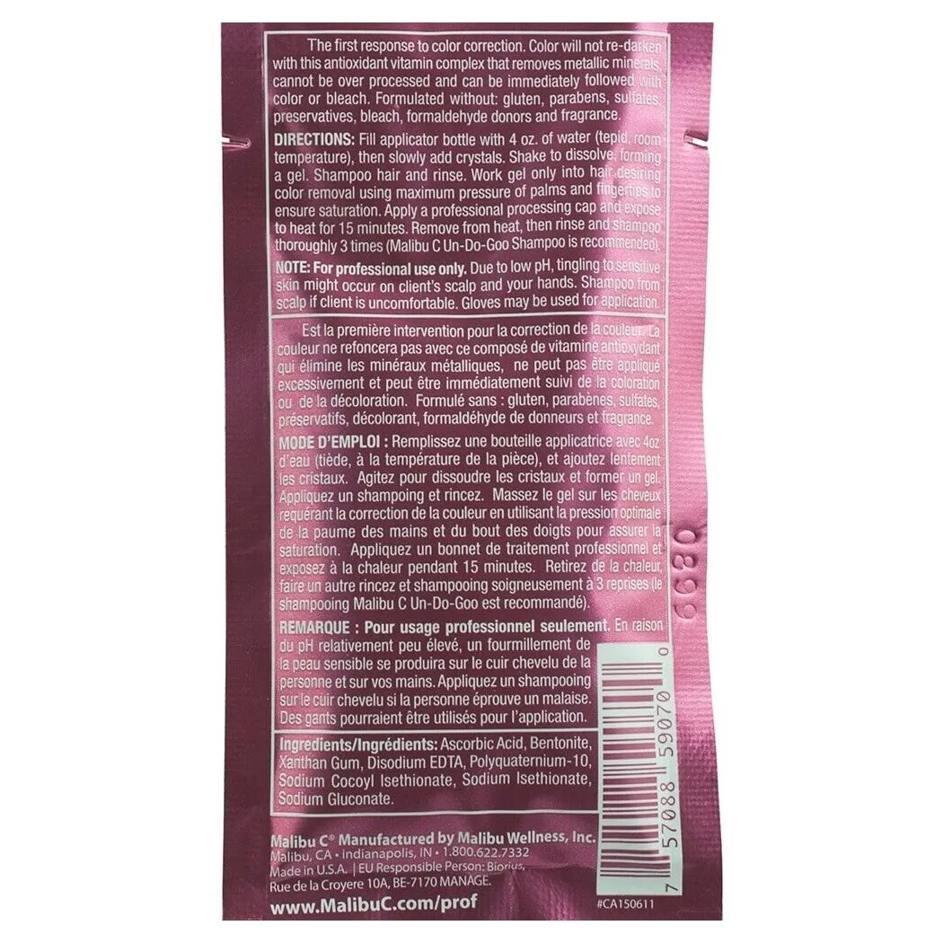 Malibu C Professional CPR Color Pigment Remover Single Foil Packet 0.7 Ounce 20 Gram | SellerSpree
