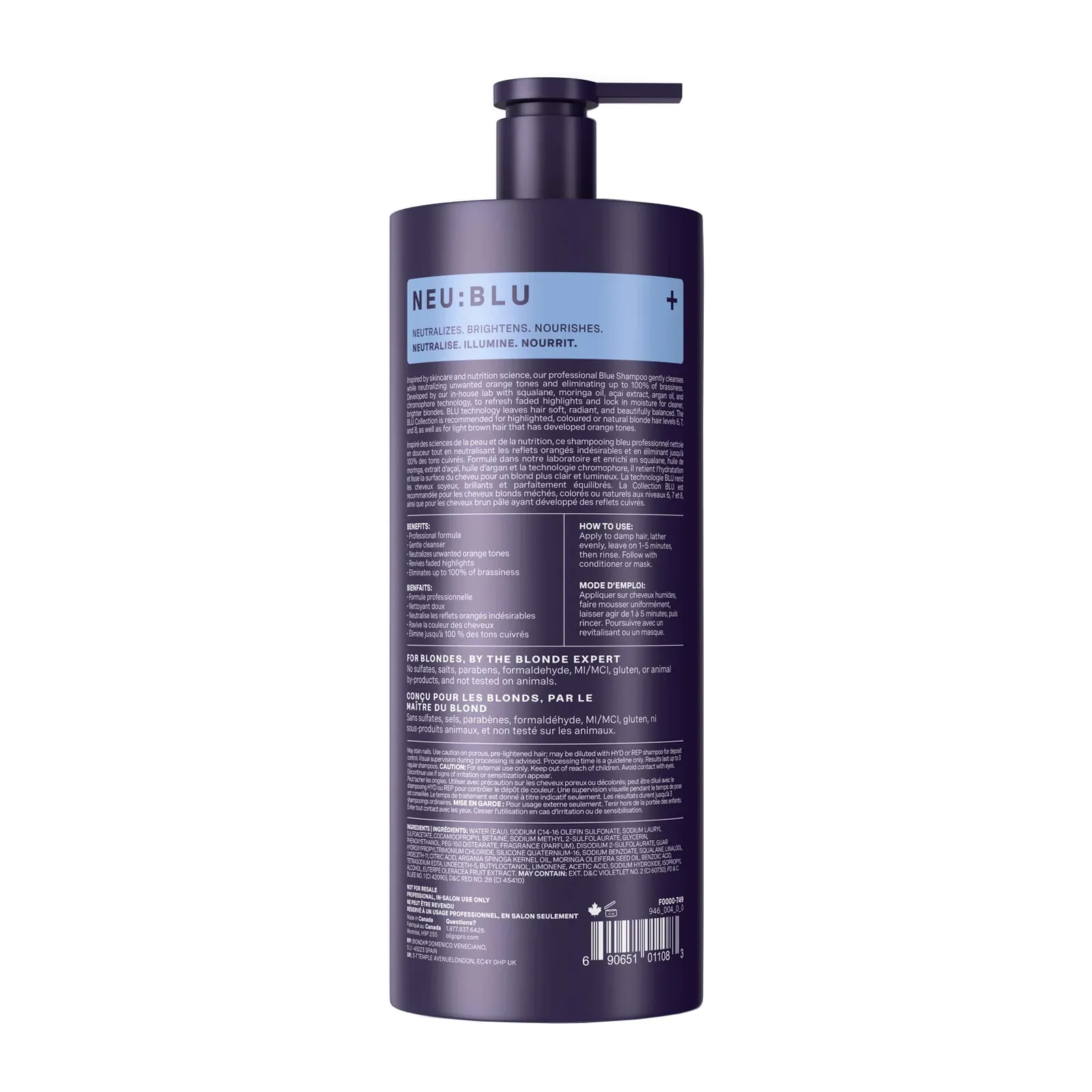 Oligo Blacklight Professional BLU Blue Shampoo 32 Ounce | SellerSpree