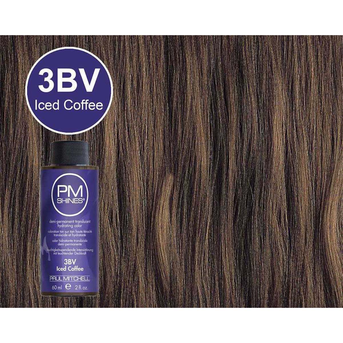 Paul Mitchell PM Shines 3BV Iced Coffee Demi-Permanent Translucent Hydrating Color 2 Ounce 60 Milliliters | SellerSpree