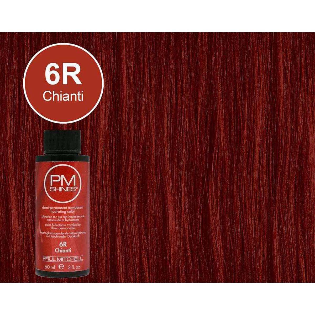 Paul Mitchell PM Shines 6R Chianti Demi-Permanent Translucent Hydrating Color 2 Ounce 60 Milliliters | SellerSpree