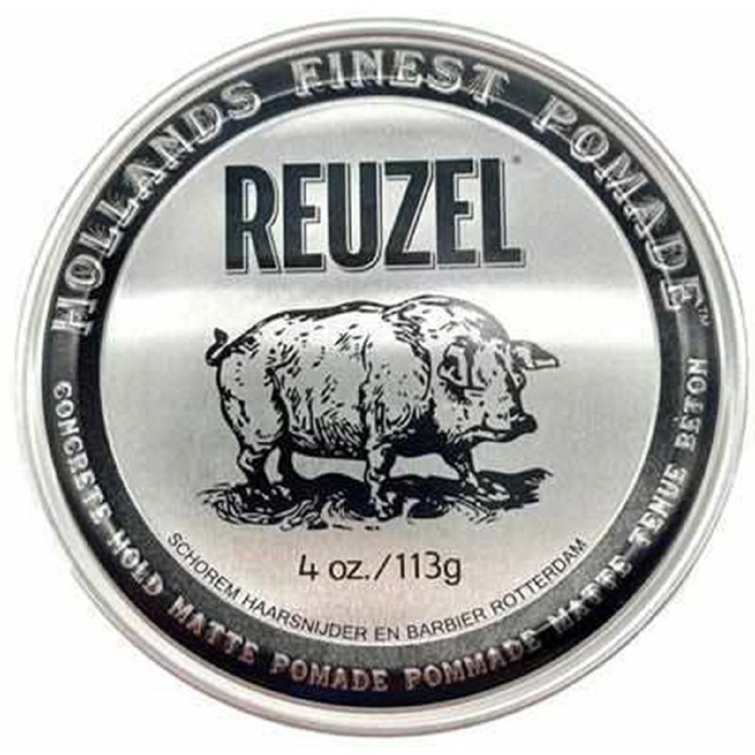 Reuzel Holands Finest Concrete Hold Matte Pomade Heavy Hold Silver Tin 4 Ounce 113 Gram | SellerSpree