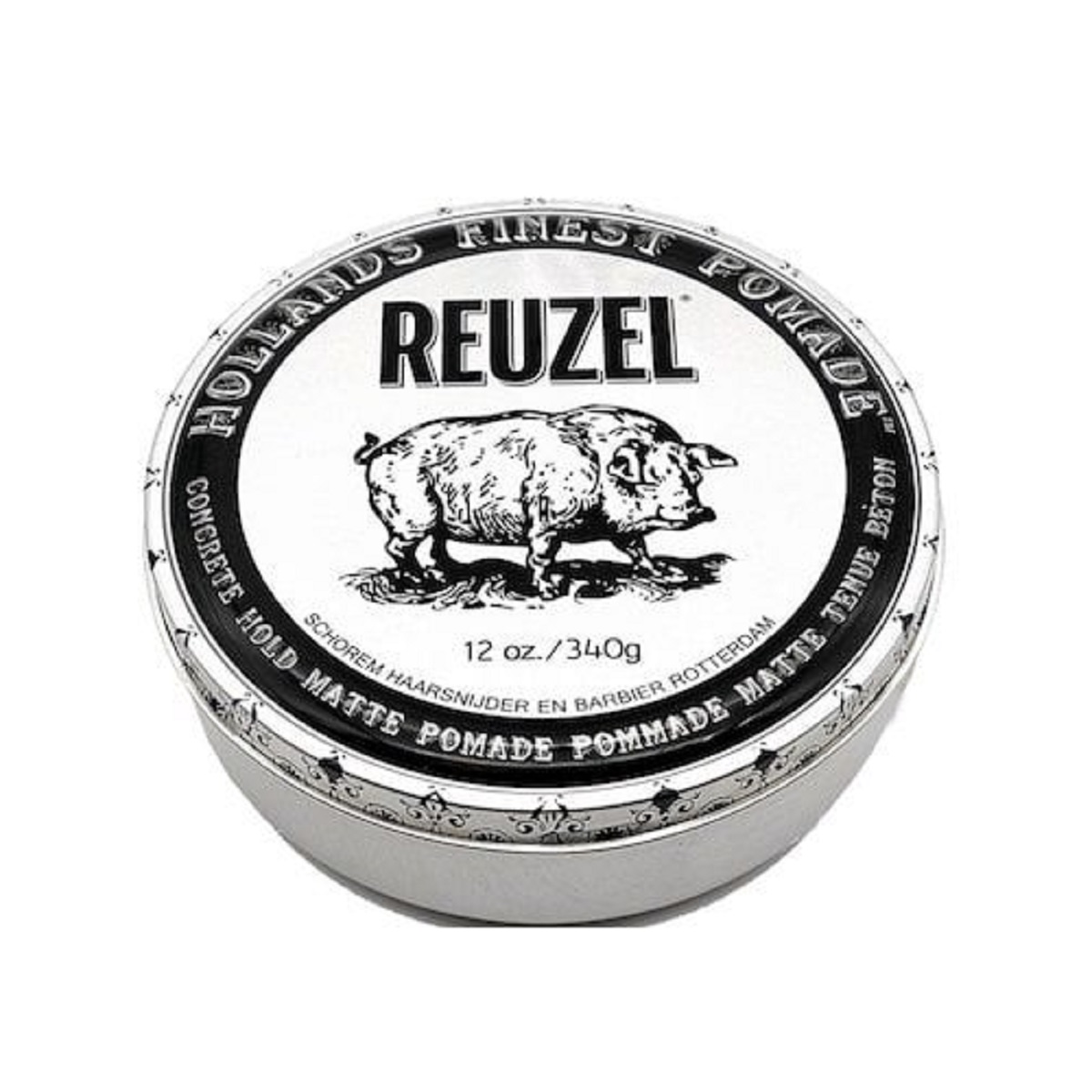 Reuzel Holands Finest Concrete Hold Matte Pomade Silver Tin Heavy Hold 12 Ounce 340 Gram | SellerSpree