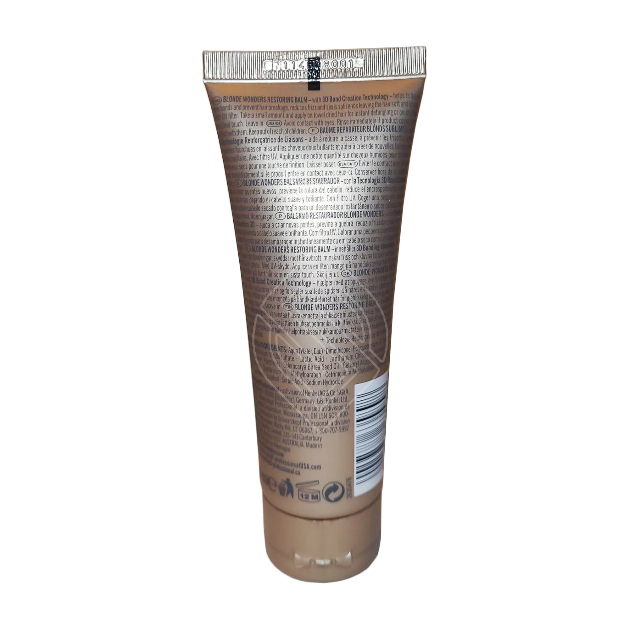 Schwarzkopf BlondMe Blonde Wonders Restoring Balm End Sealer and Anti-Frizz Cream For All Hair Types 2.53 Ounce 75 Milliliters | SellerSpree