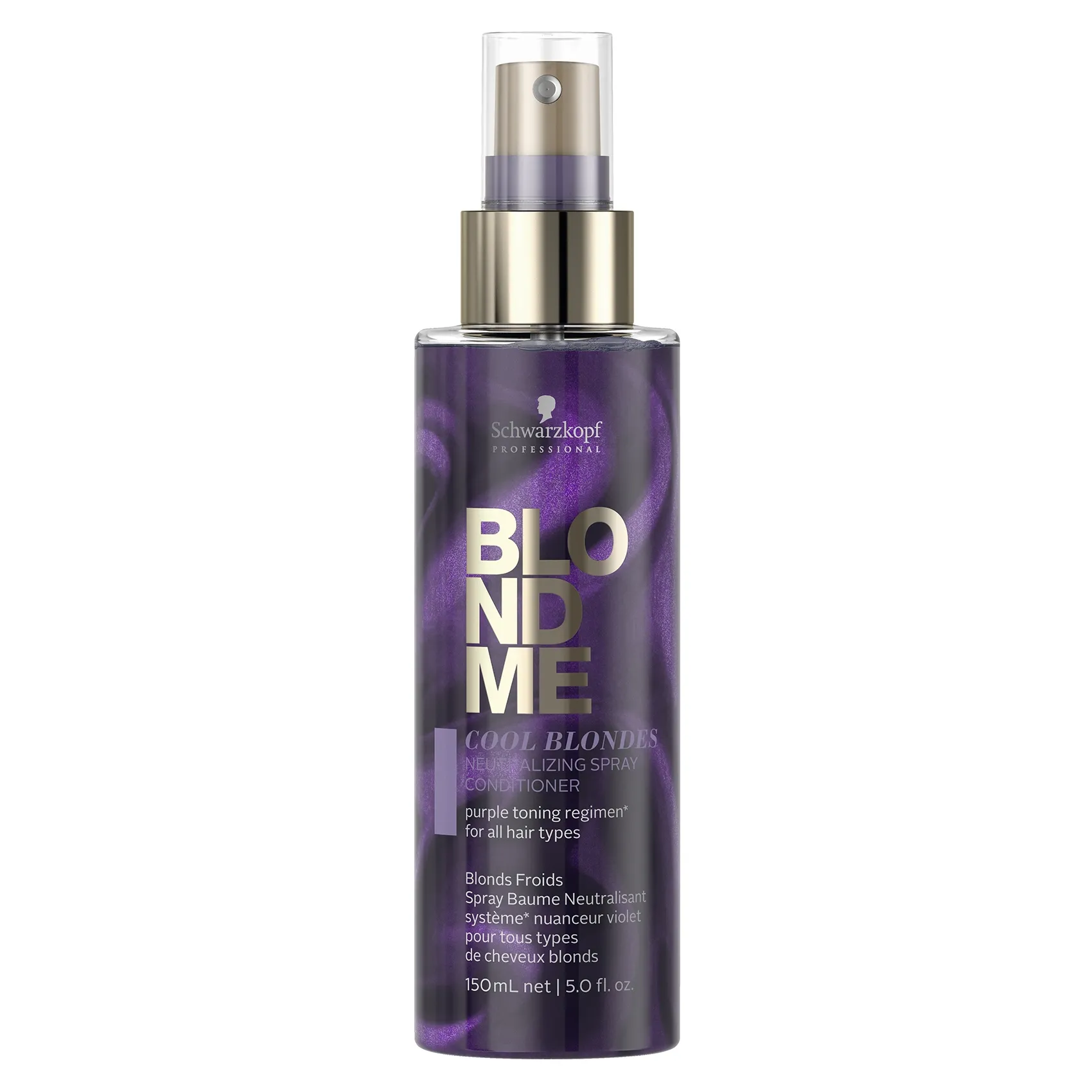 Schwarzkopf BlondMe Cool Blondes Neutralizing Spray Conditioner Purple Toning Regimen For All Hair Types /dg/ 5 Ounce 150 Milliliters | SellerSpree
