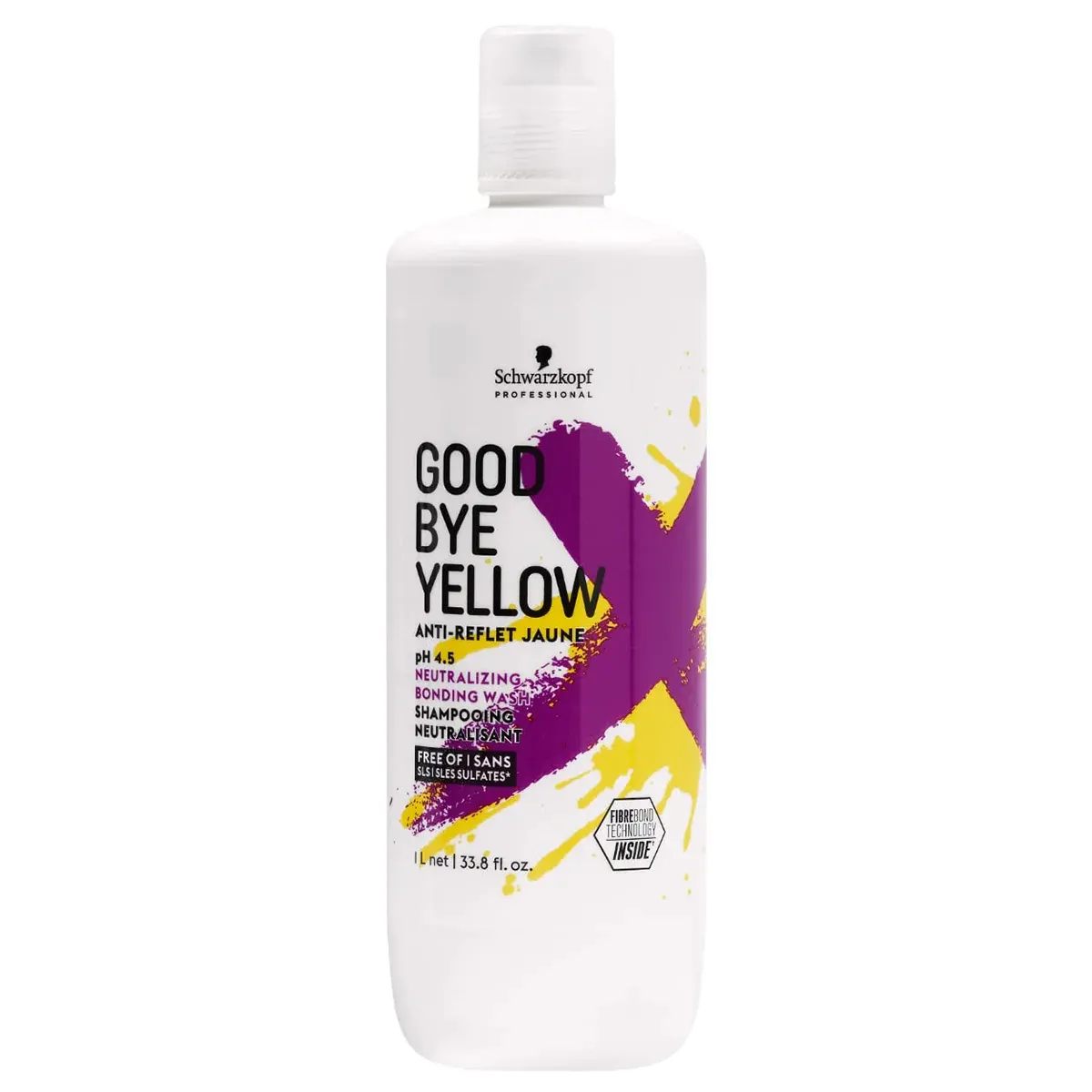 Schwarzkopf GoodBye Yellow Neutralizing Wash Shampoo 33.8 Ounce 1000 Milliliters | SellerSpree