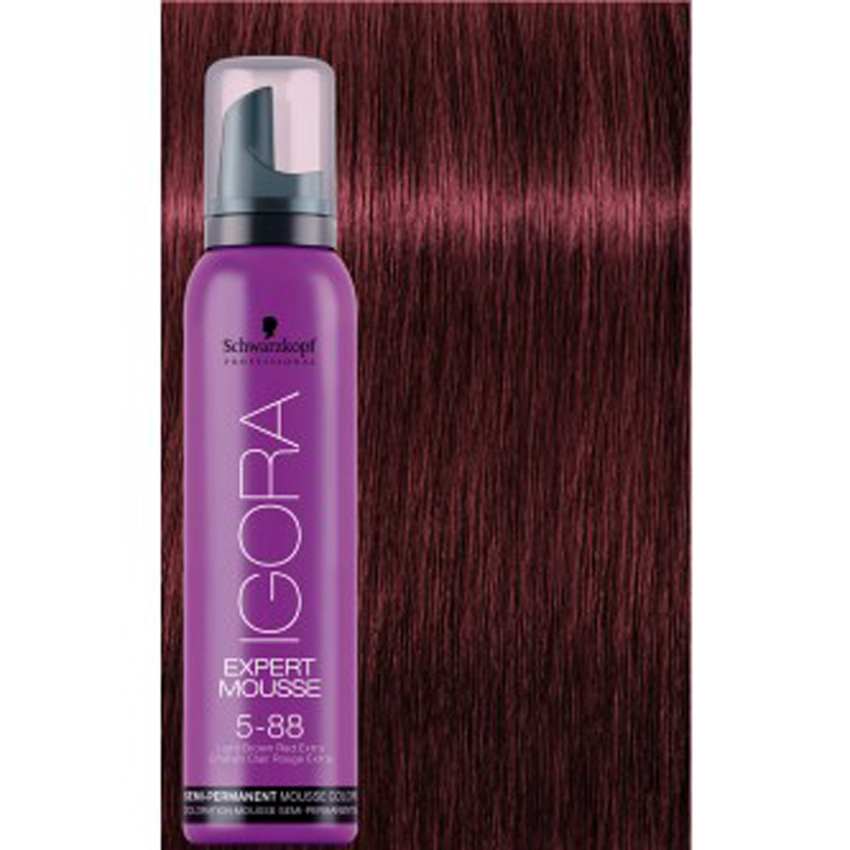 Schwarzkopf Igora Expert Mousse 5-88 Light Brown Red Extra Semi-Permanent Color 3.4 Ounce 100 Milliliters | SellerSpree