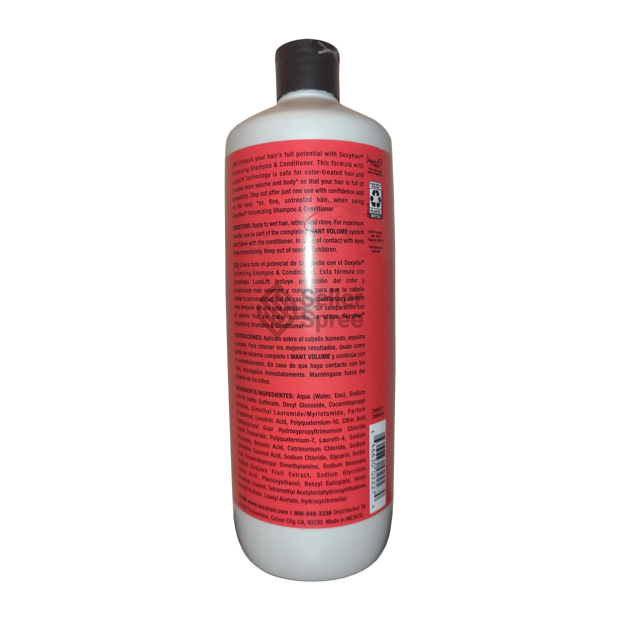 Sexy Hair I Want Volume Volumizing Shampoo 33.8 Ounce 1000 Milliliters | SellerSpree