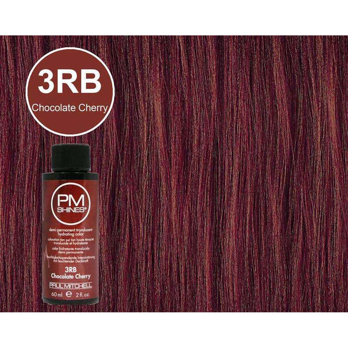 Paul Mitchell PM Shines 3RB Chocolate Cherry Demi-Permanent Translucent Hydrating Color 2 Ounce 60 Milliliters | SellerSpree