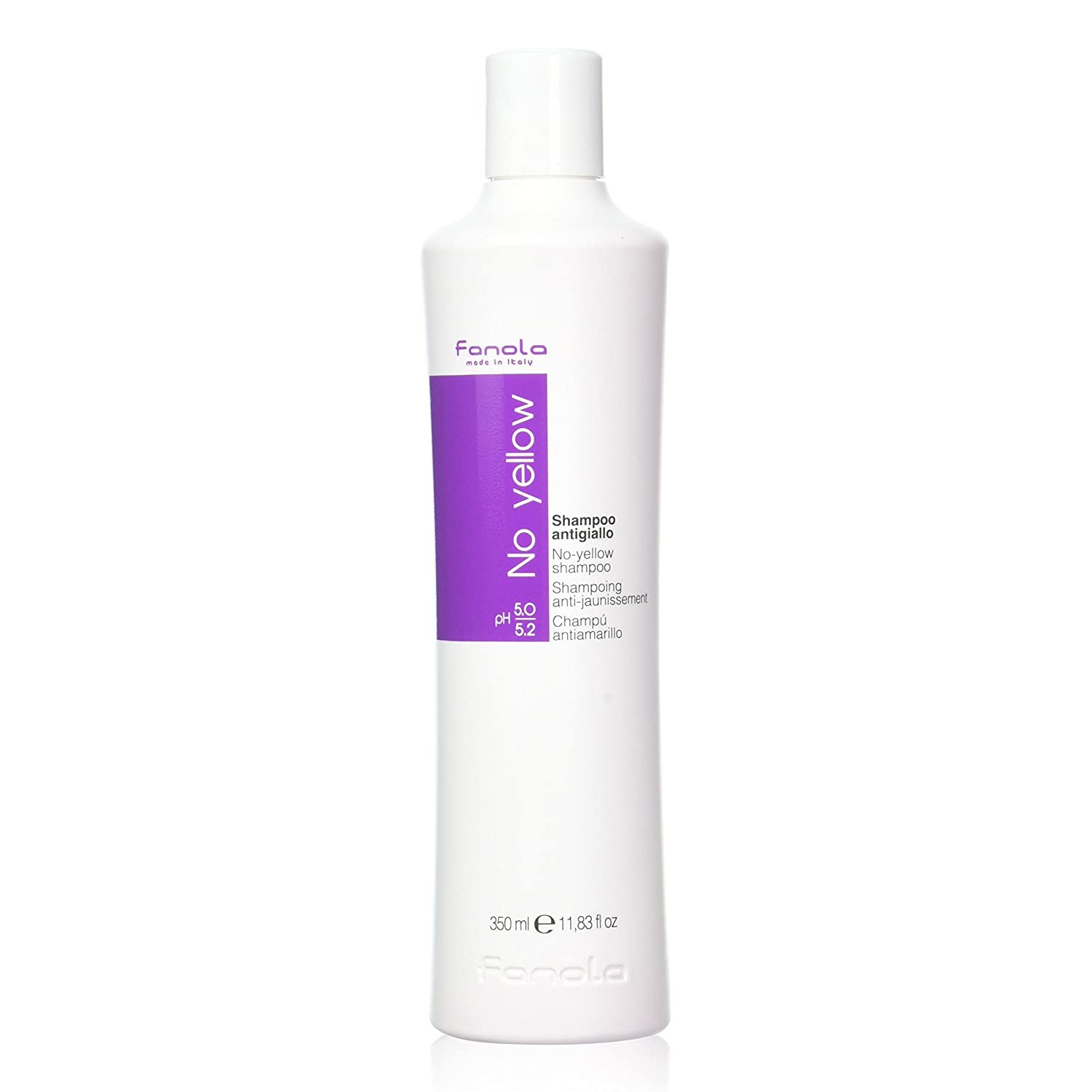 Fanola No Yellow Shampoo pH 5.0/5.2 For Gray or Highlighted Hair 11.83 Ounce 350 Milliliters | SellerSpree