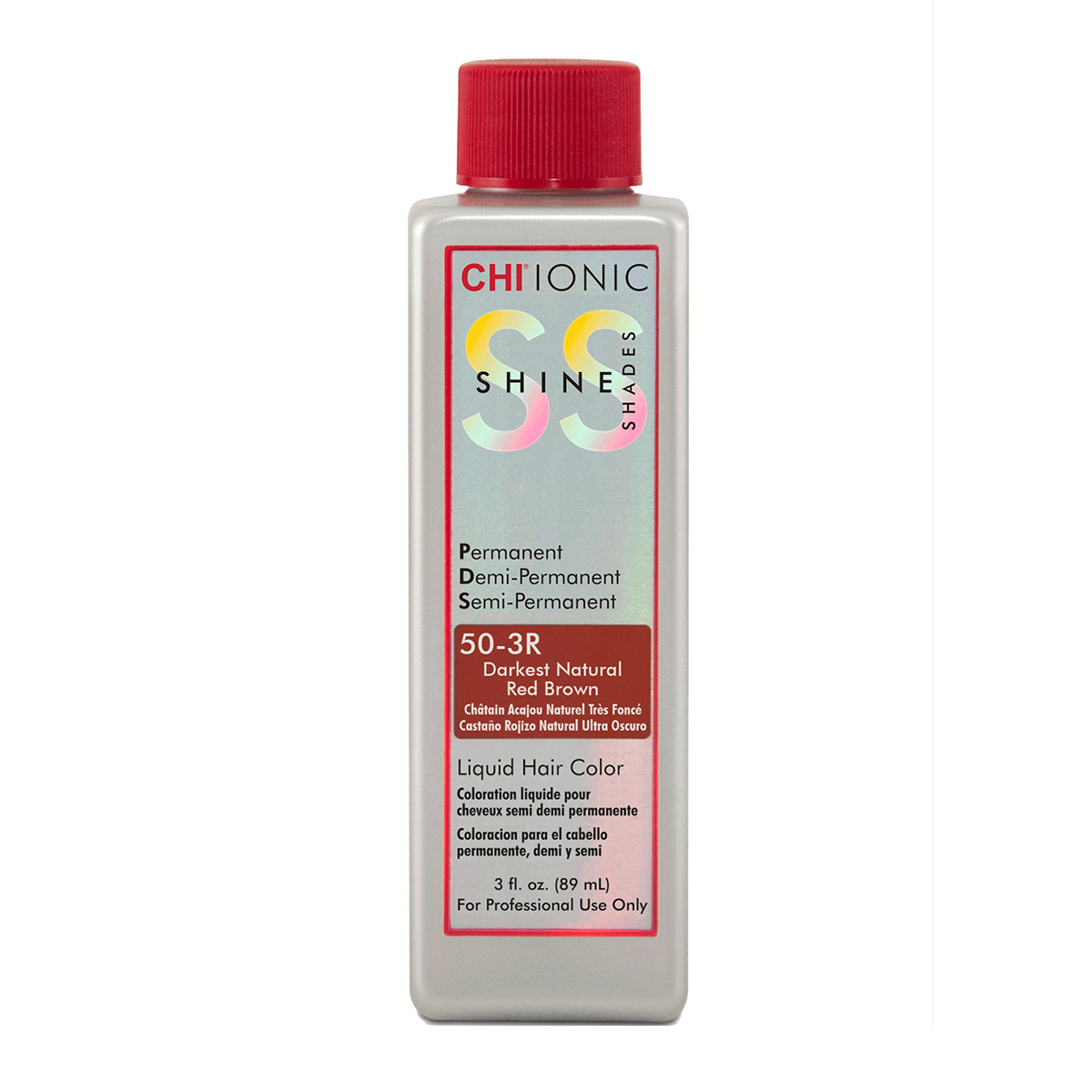 Farouk CHI Ionic Shine Shades 50-3R Darkest Natural Red Brown Permanent Demi-Permanent Semi-Permanent Hair Color 3 Ounce 90 Milliliters | SellerSpree