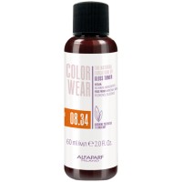 Alfaparf Milano The Natural Evolution Of Gloss Toner Color Wear 08.34 Soft Light Golden Copper Blonde Liquid Demi Hair Color 2 Ounce 60 Milliliters | SellerSpree